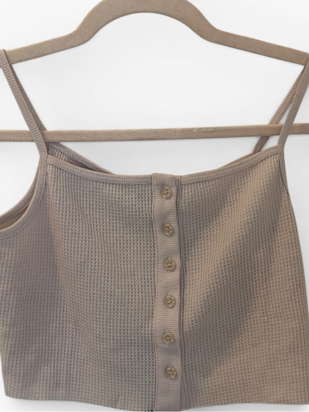 Twenty Montreal Waffle Knit Button Front Tank Top New Size Small